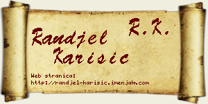 Ranđel Karišić vizit kartica